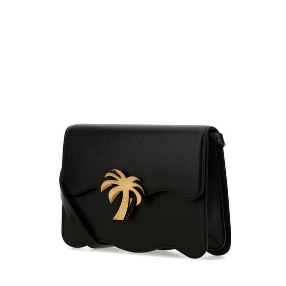 Palm Angels Women Black Leather Palm Beach Crossbody Bag - Picture 2 of 2